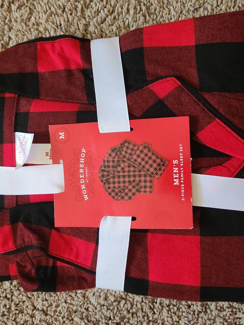 Wondershop Men's Red and Black Buffalo Plaid Sleep Set For Man Size M